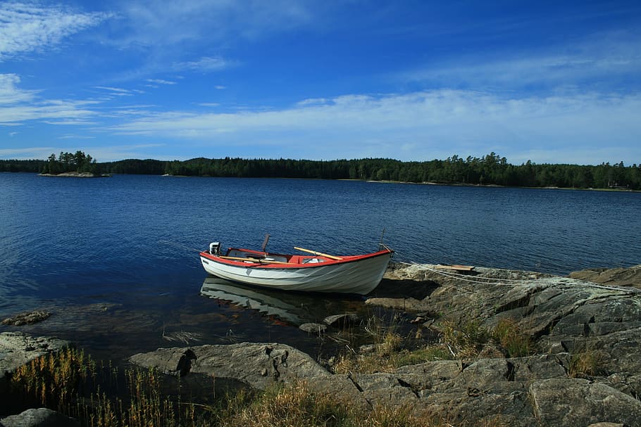 waters, boot, sweden, landscape, nautical vessel, mode of transportation HD wallpaper