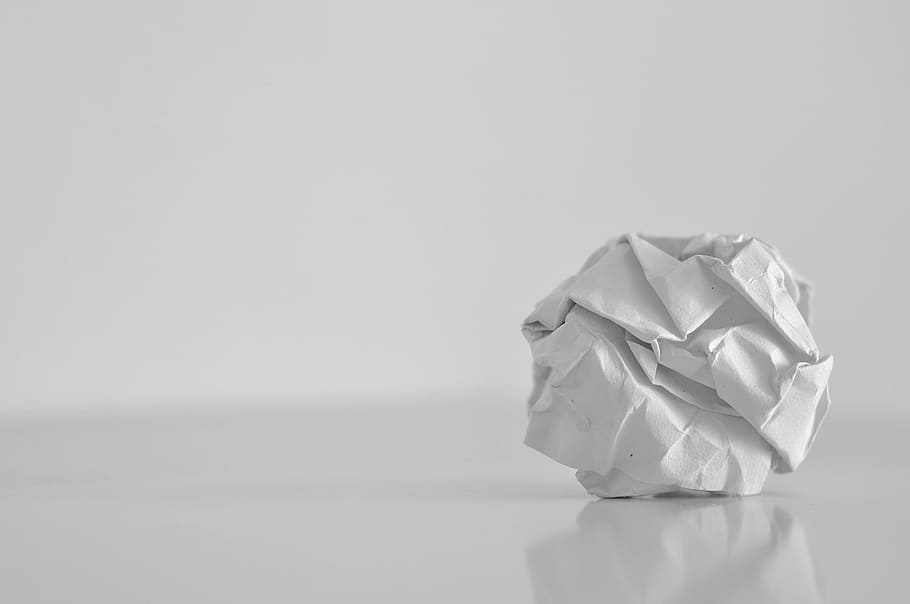 crumpled paper selective focus photography, white, card, studio shot HD wallpaper