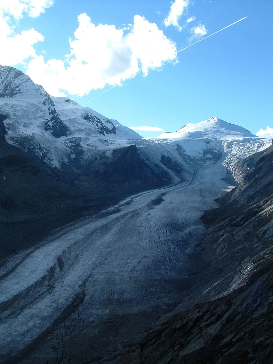 austria, grossglockner, glacier, mountain, sky, cloud - sky HD wallpaper