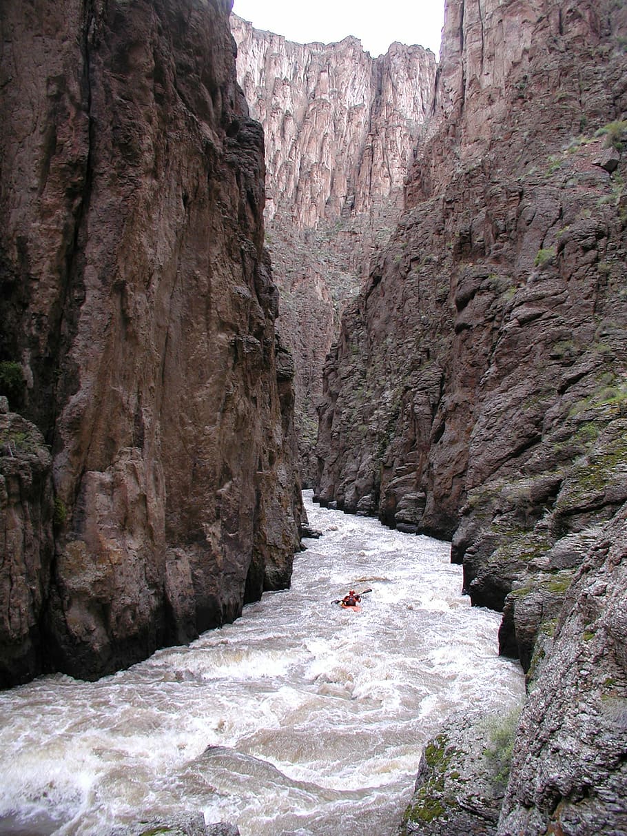 water raging along canyon, whitewater, rafting, river, cliffs