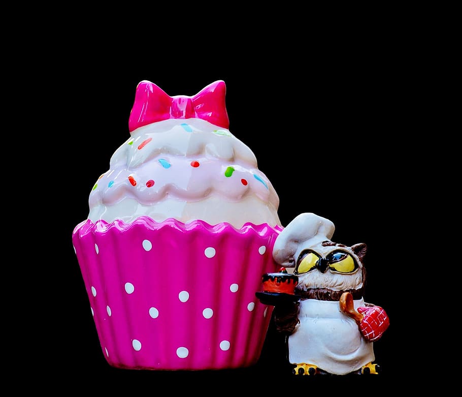 baker, cooking, coffee, cupcake, owl, sweet pastry, dessert HD wallpaper