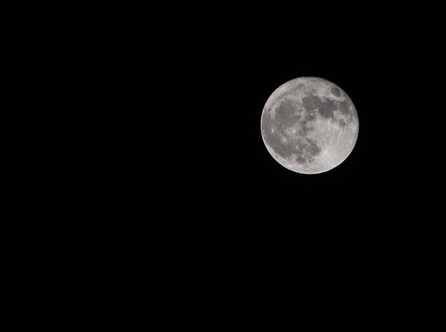 moon, night, full moon, beauty, crater, sky, lunar surface, HD wallpaper