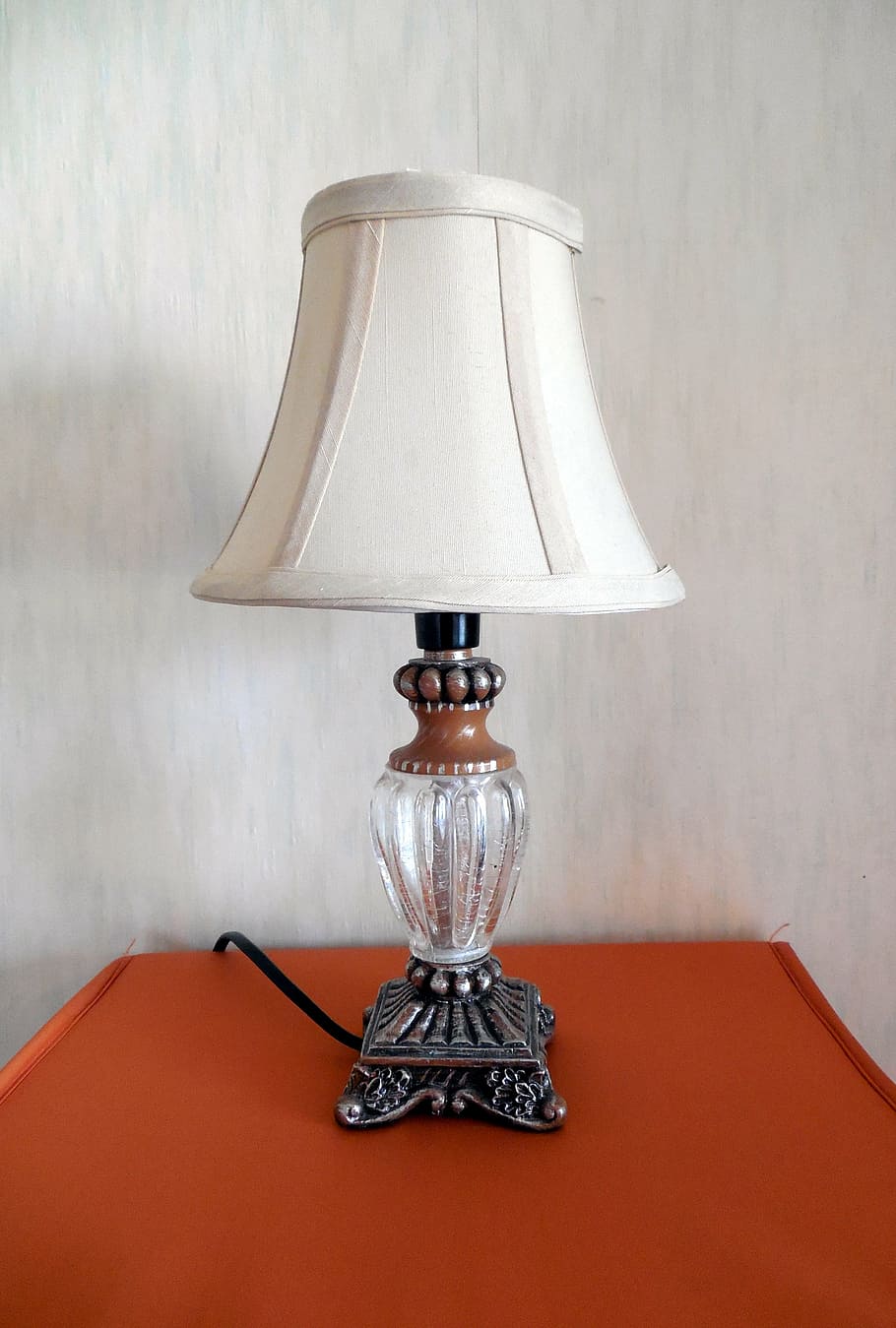 table lamp, lampshade, decorative, retro, old, electric lamp, HD wallpaper
