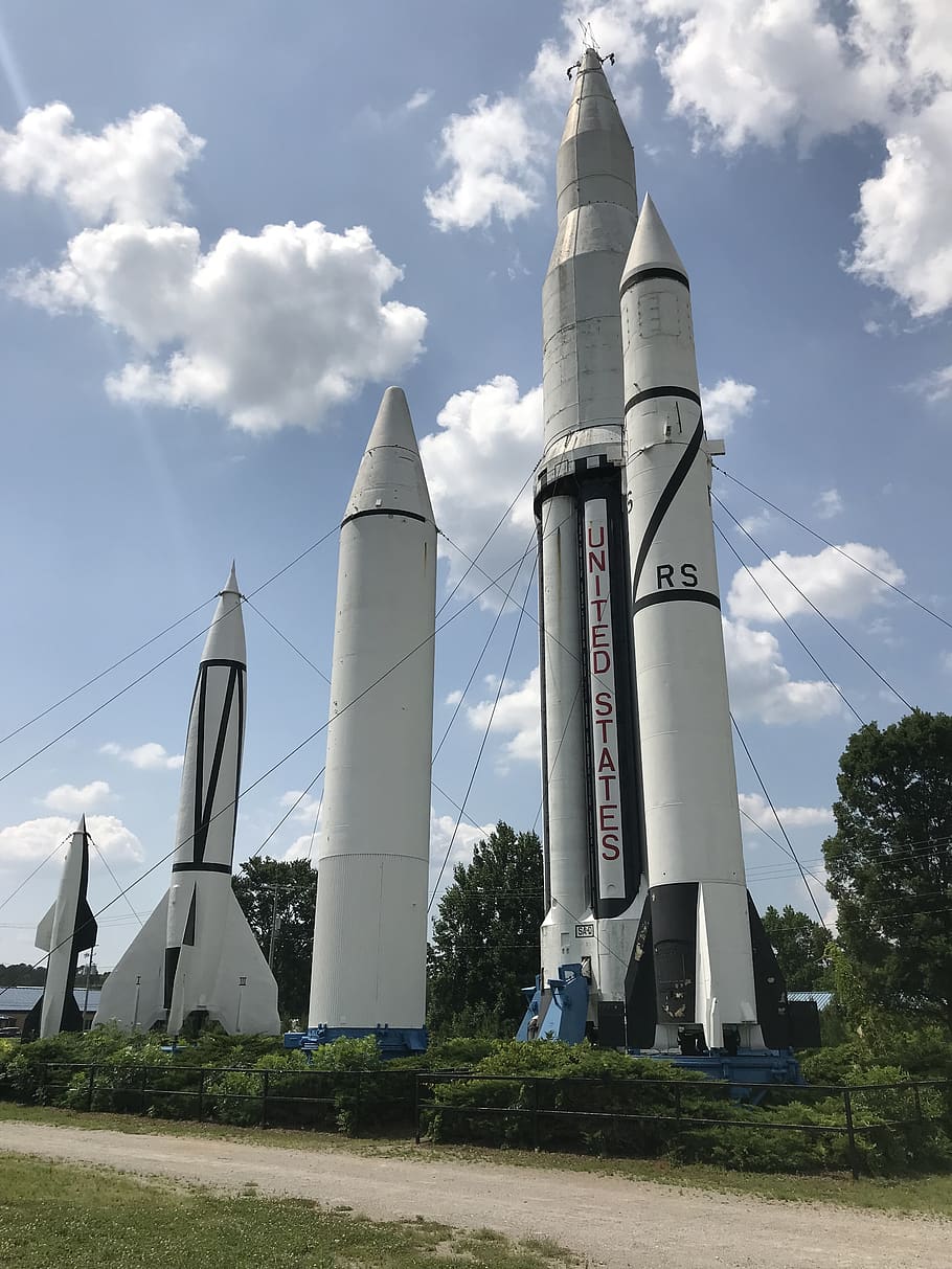 rocket garden, rockets, space, sky, cloud - sky, architecture HD wallpaper