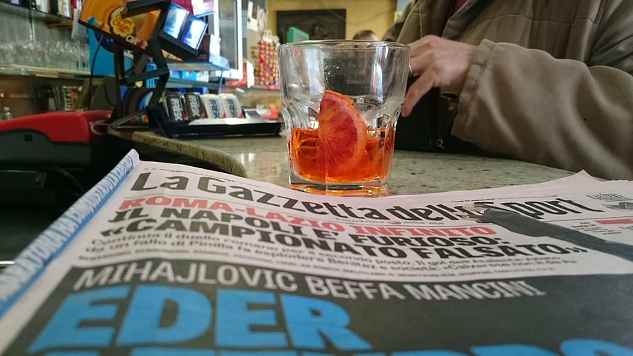 bar time, newspaper, drink, food and drink, western script HD wallpaper