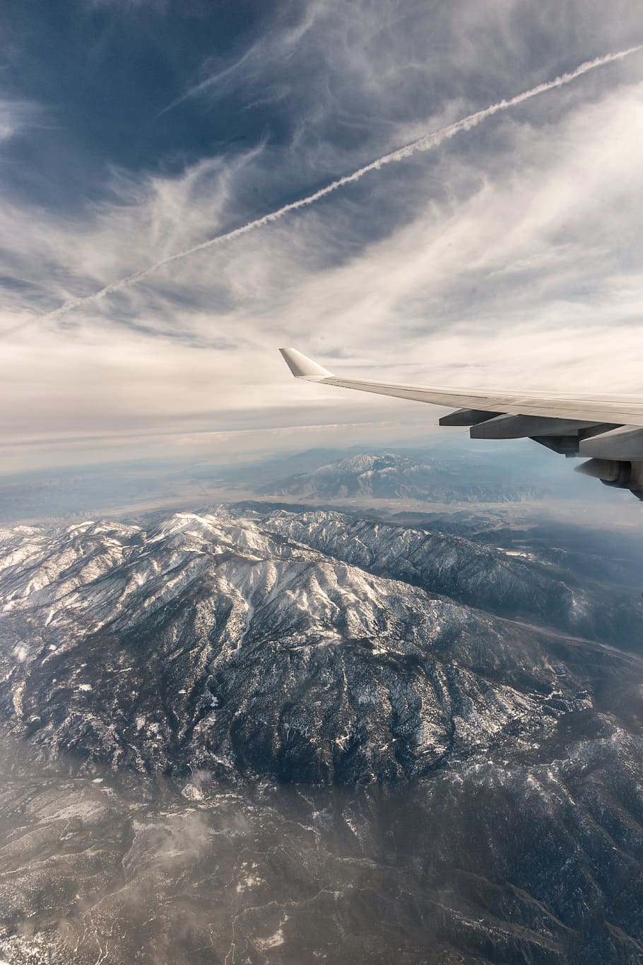 mountain, aerial, view, sky, clouds, airplane, airline, travel HD wallpaper