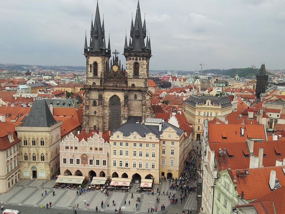 Prague, Tyn, Church, Church, Architecture, building exterior, HD wallpaper