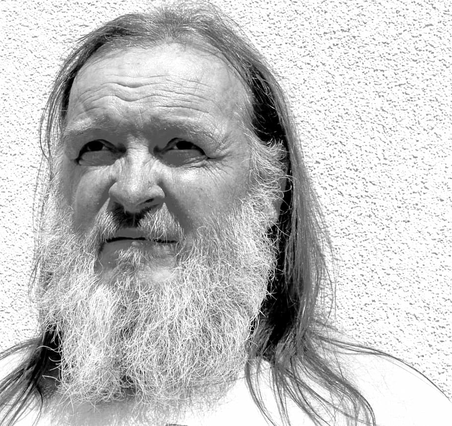 man, beard, portrait, face, view, one person, adult, facial hair HD wallpaper