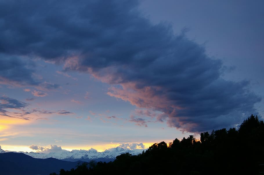 clouds, mountains, sky, landscape, cloud - sky, beauty in nature HD wallpaper