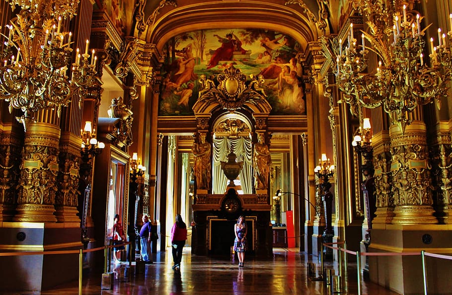interior photo of cathedral, opera, garnier, theatre, paris HD wallpaper