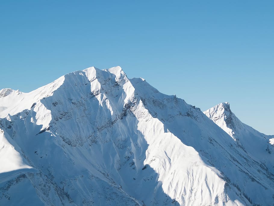 glacier mountain during day, close-up photography of ice-capped mountain HD wallpaper