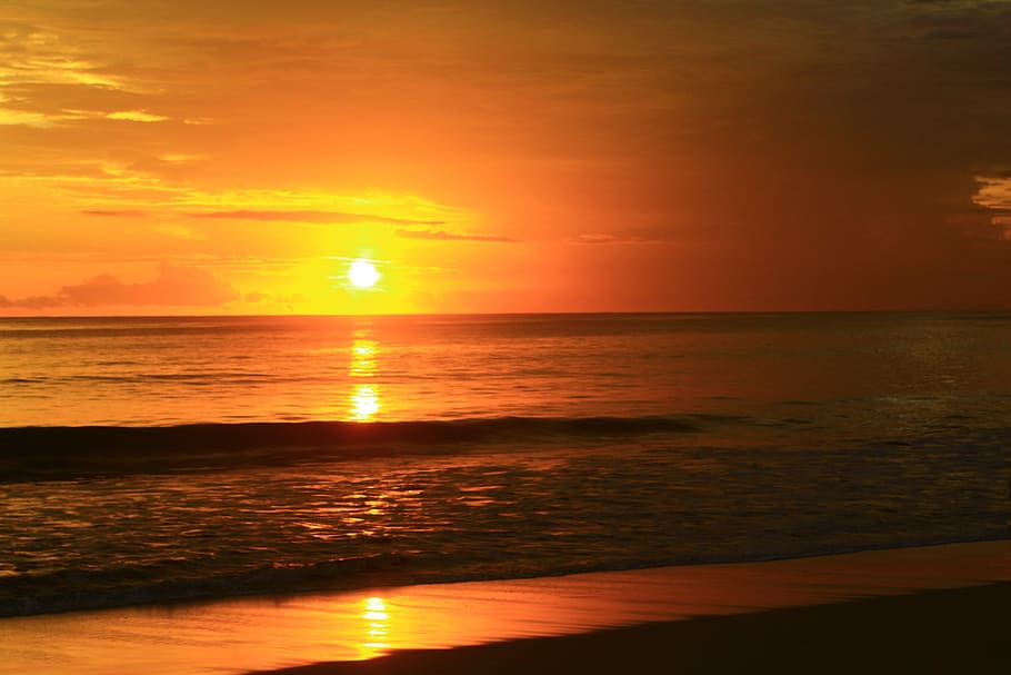 beach, sky, sunset, water, sea, beauty in nature, scenics - nature HD wallpaper