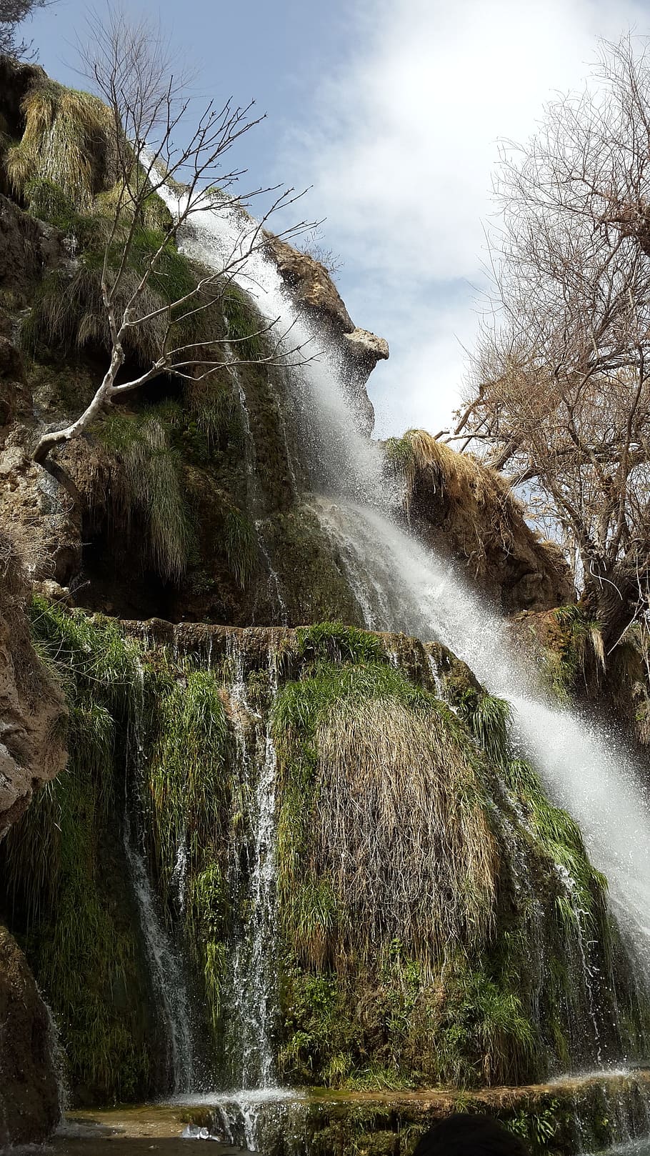 waterfall, mountain, iran, cascade, scenics - nature, motion HD wallpaper
