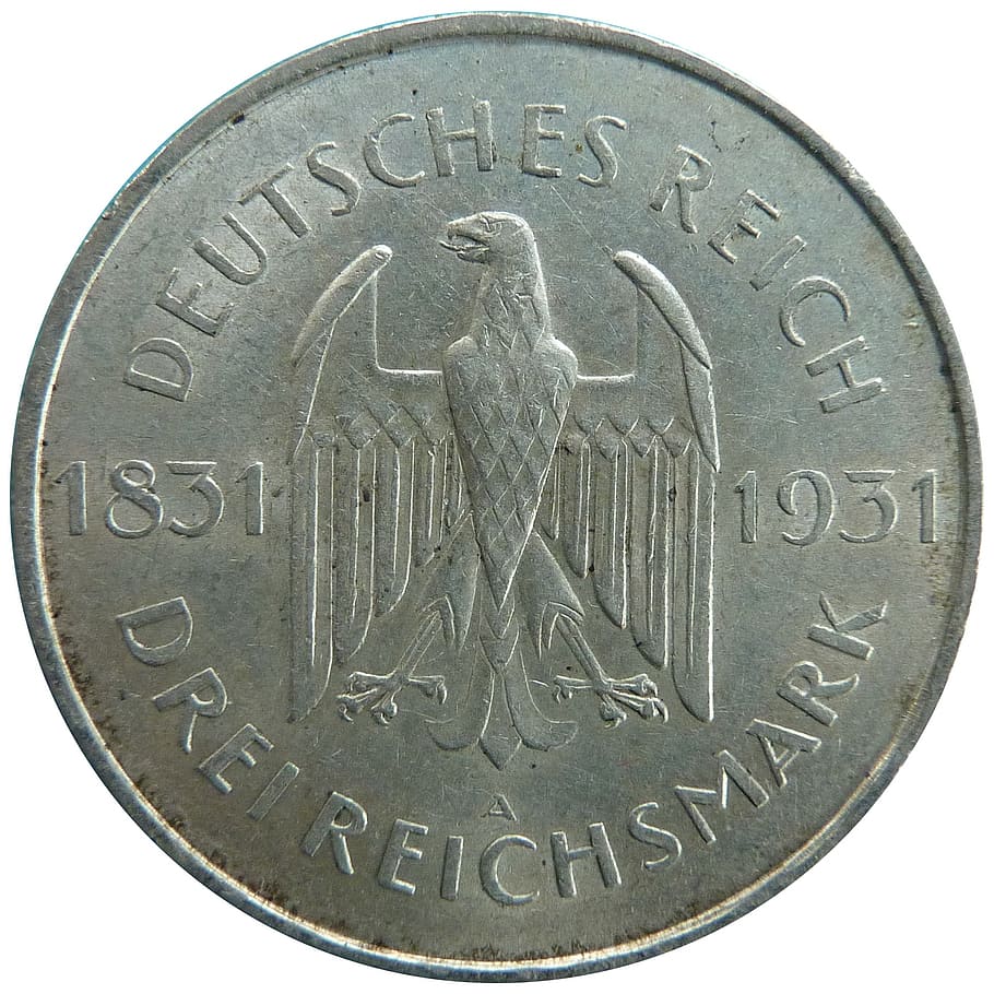 reichsmark, coin, money, commemorative, weimar republic, numismatics