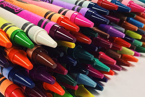 assorted-color Crayola crayon lot, crayons, art, school, drawing HD wallpaper