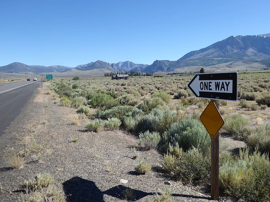 Mammoth, Lake, Road, United States, mammoth lake, one way, sign, HD wallpaper