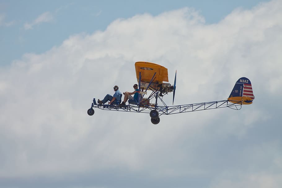man piloting aircraft, Airplane, Transportation, sky, flight HD wallpaper