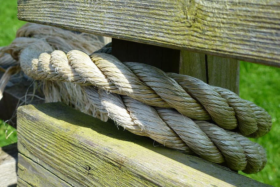tied, rope, bench, texture, close-up, textured, strength, wood - material HD wallpaper