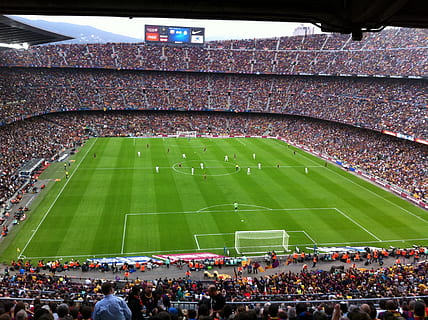 HD wallpaper: Camp Nou, FC Barcelona, Champions League 2012-13, FC Barcelona - AC Milan ...