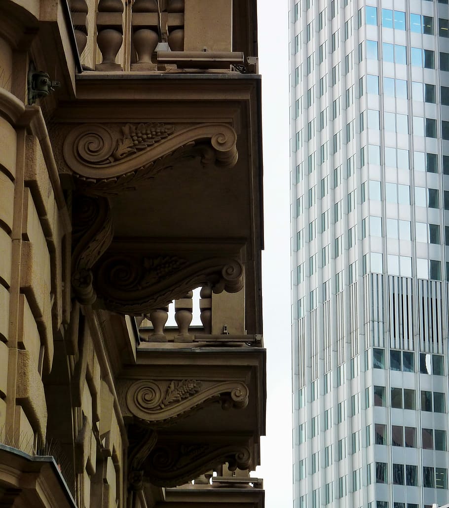 Facade, River, Frankfurt, Building, Home, sky, skyscraper, skyscrapers HD wallpaper