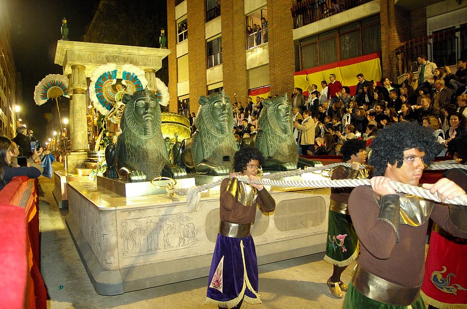 spain, lorca, parade, cleopatra, egypt, holy week, representation HD wallpaper