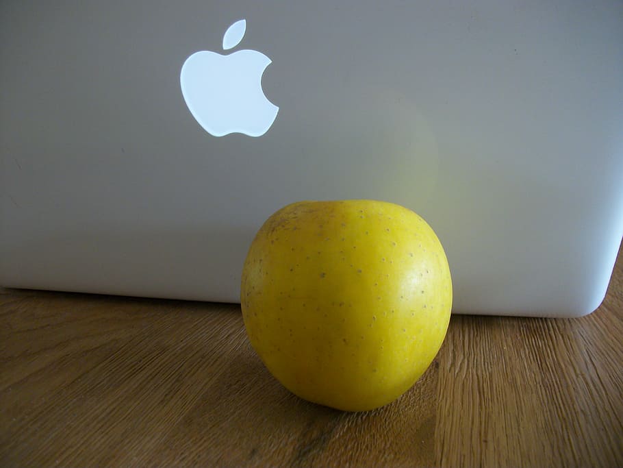 apple, mac, humor, food, food and drink, healthy eating, table HD wallpaper