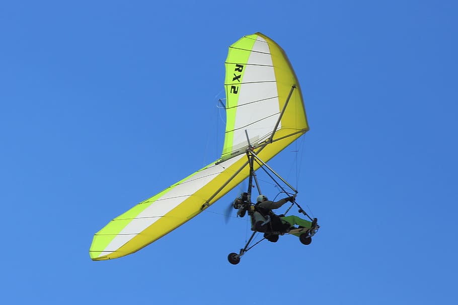 Ultra-Light, Light, Fly, motorflug, sky, blue, flying, outdoors HD wallpaper