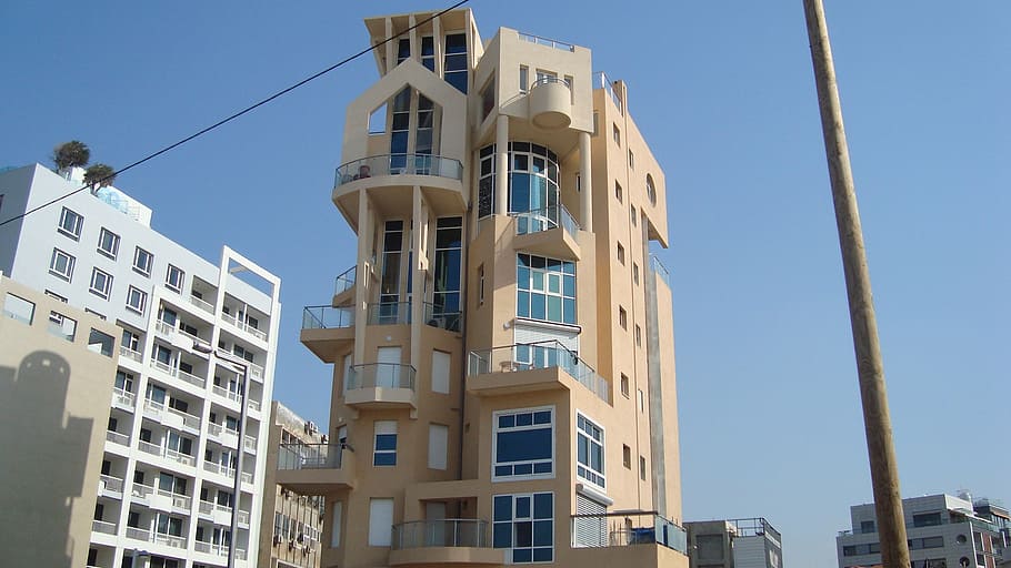 beige building during daytime, house, architecture, city, tel aviv HD wallpaper