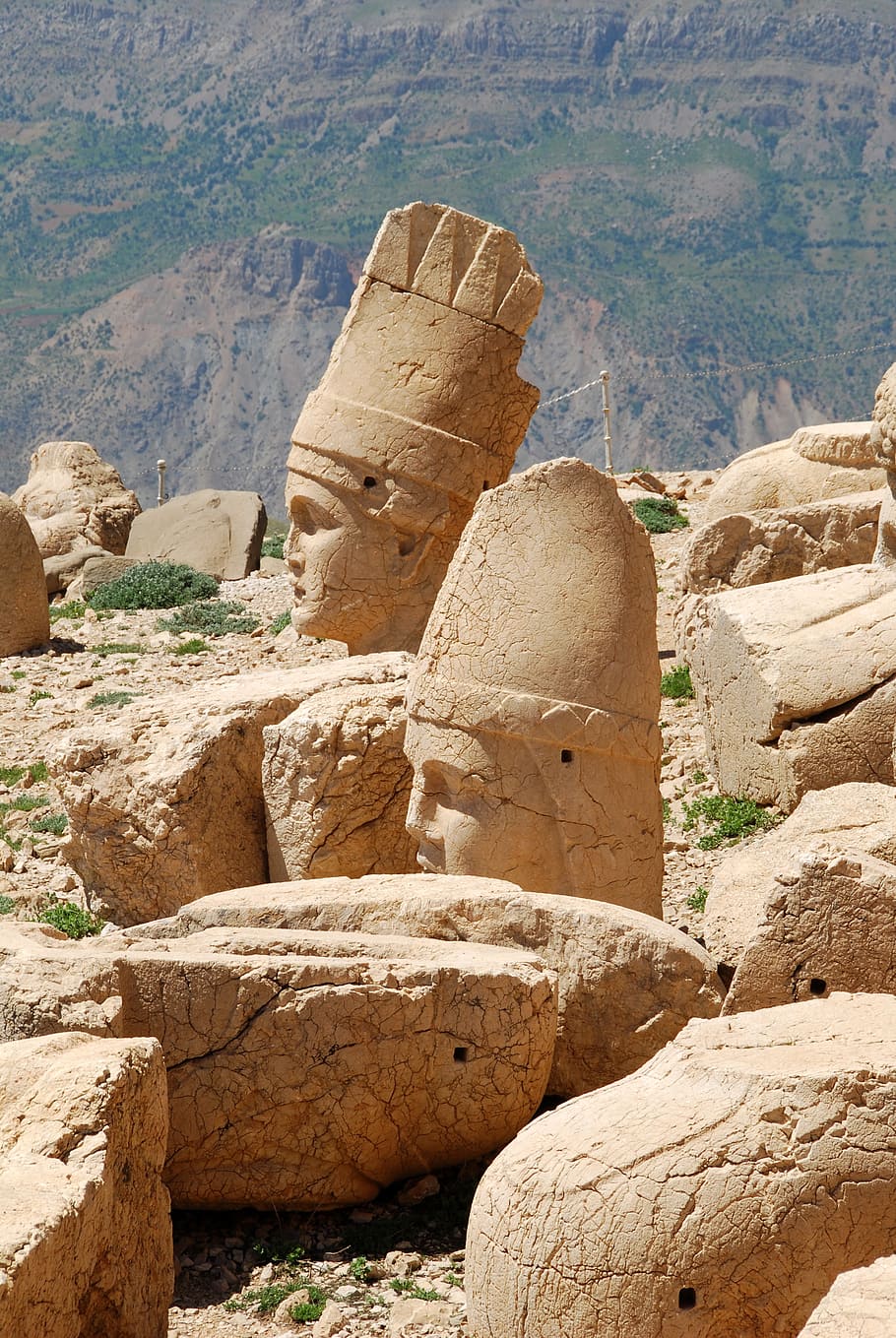 brown concrete statue remains during daytime, nemrut, nemrut dağı, HD wallpaper