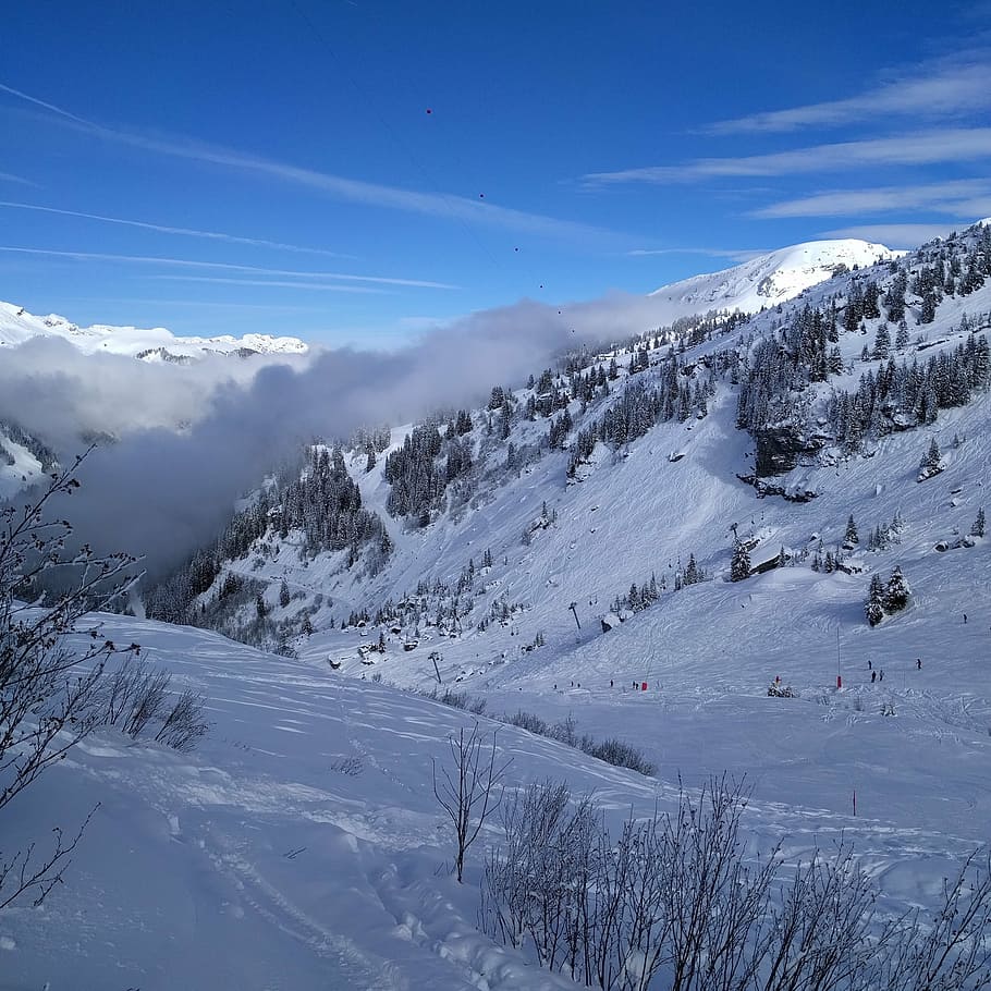 mountain, winter, snow, cold, scenic, ski, alpine, alps, nature HD wallpaper