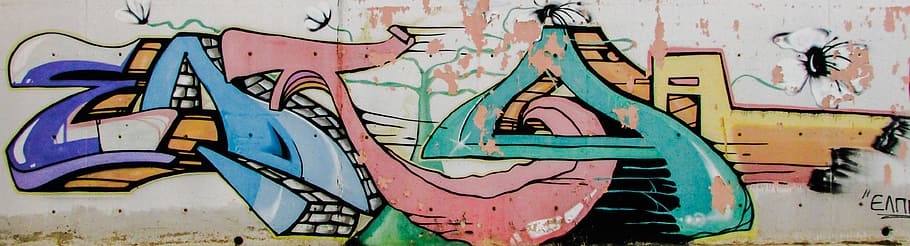 Wall, Graffiti Art, Spray, street, dherynia, cyprus, color Image, HD wallpaper