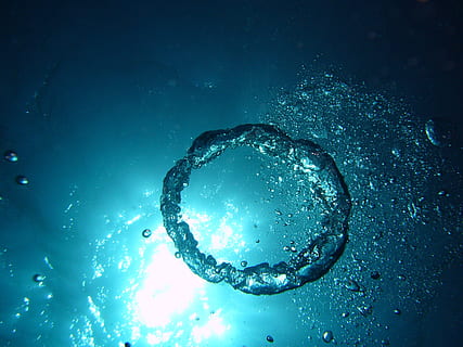 photo of water bubble, diving, air, oxygen, kringel, air ring HD wallpaper