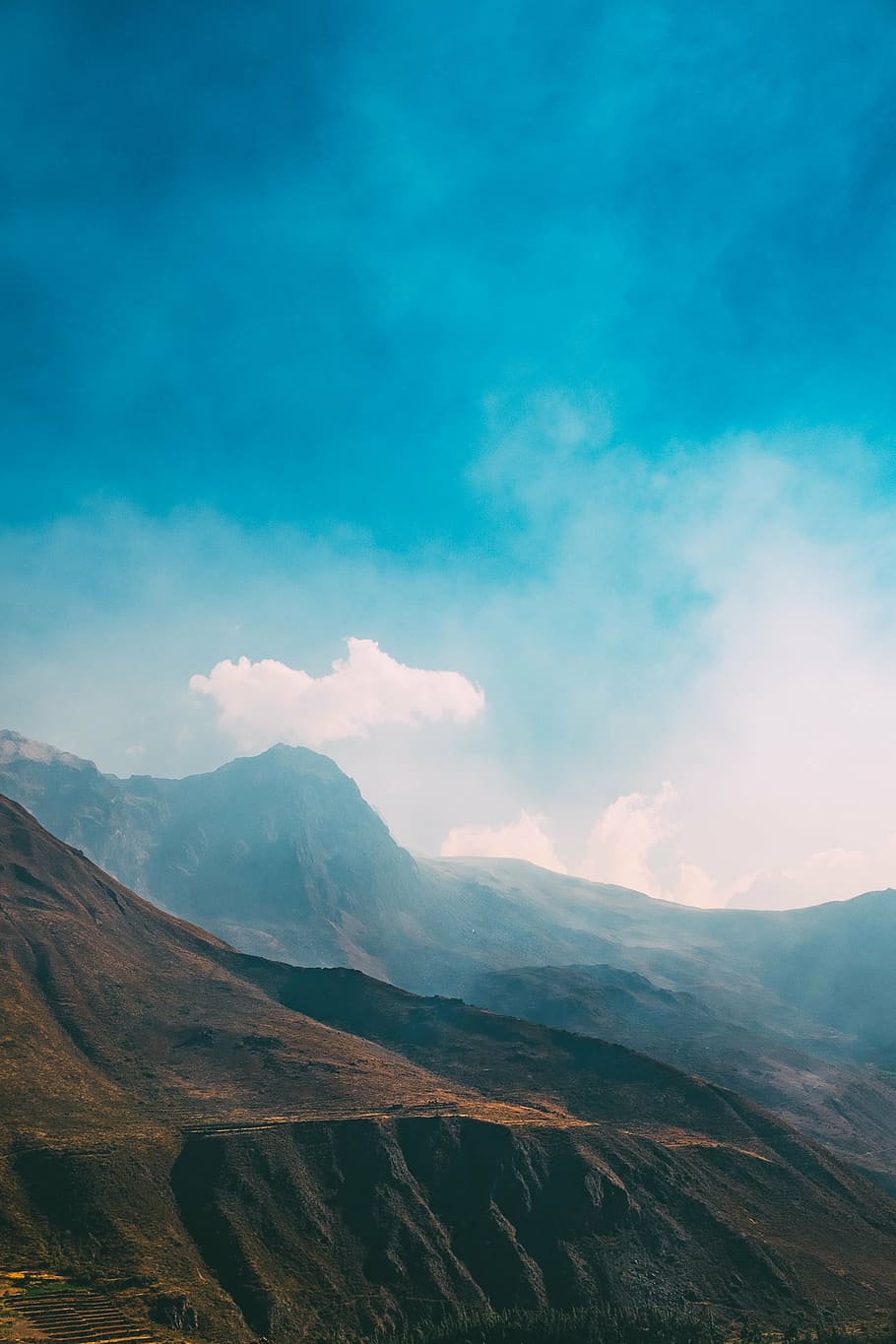 white cloud, mountain, range, daytime, nature, landscape, mountains HD wallpaper