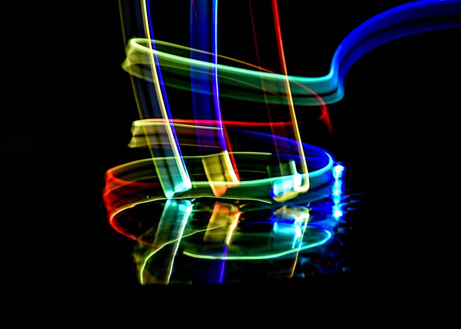 multicolored lights illustration, untitled, black background HD wallpaper