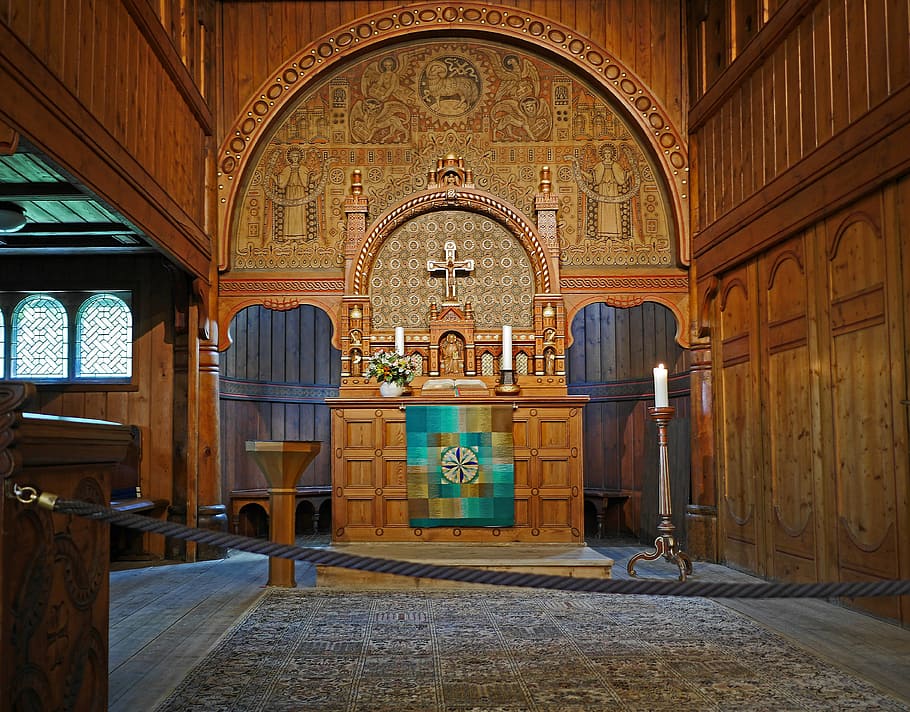 stave church, sanctuary, timber construction, artfully, marquetry HD wallpaper