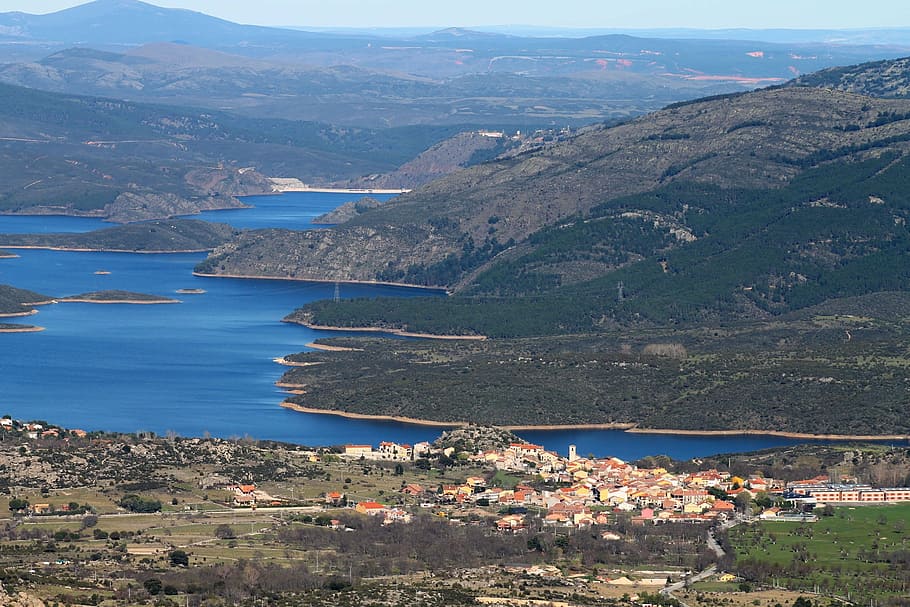 view from peak, people, marsh, mountain, water, beauty in nature HD wallpaper