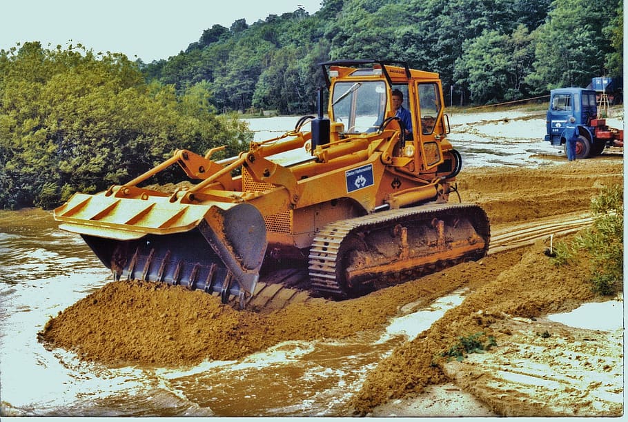 Construction Machine, Shovel, tracked vehicle, excavation, havel HD wallpaper