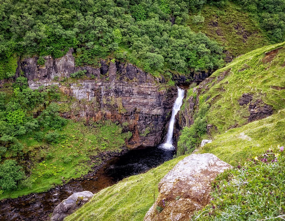 Waterfall, Murmur, Nature, landscape, scotland, isle of sky HD wallpaper