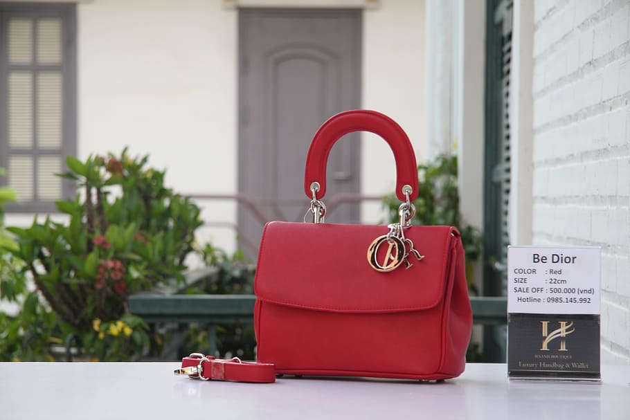 bag, dior, xịn, red, focus on foreground, day, purse, no people HD wallpaper