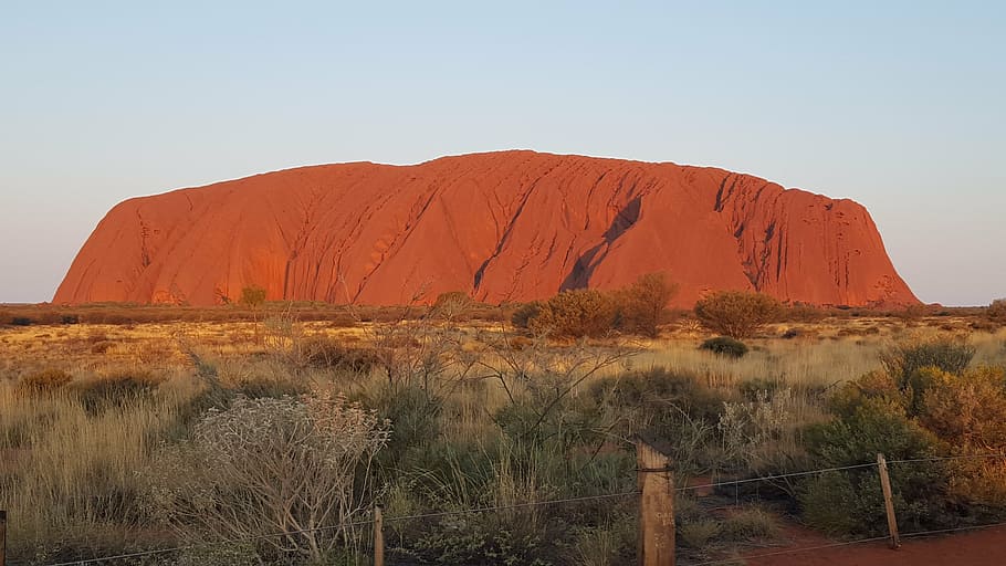 rock, red, ayers, desert, outback, nature, territory, park HD wallpaper