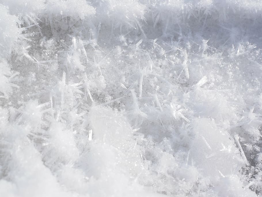 closeup photo of snow, crystals, eiskristalle, cold, ice, winter, HD wallpaper