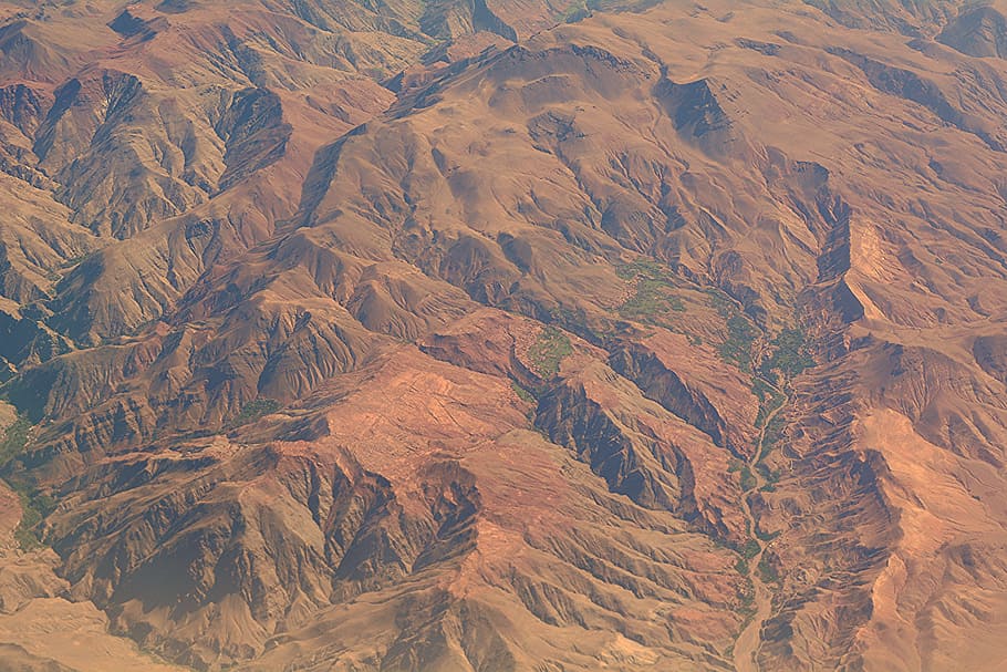 mountain painting, aerial photography of mountains, mountain range HD wallpaper