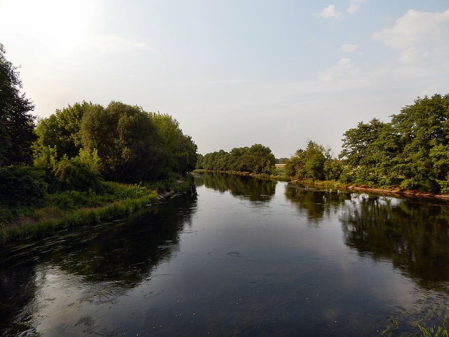 river gwda, water, landscape, tree, plant, tranquility, sky HD wallpaper