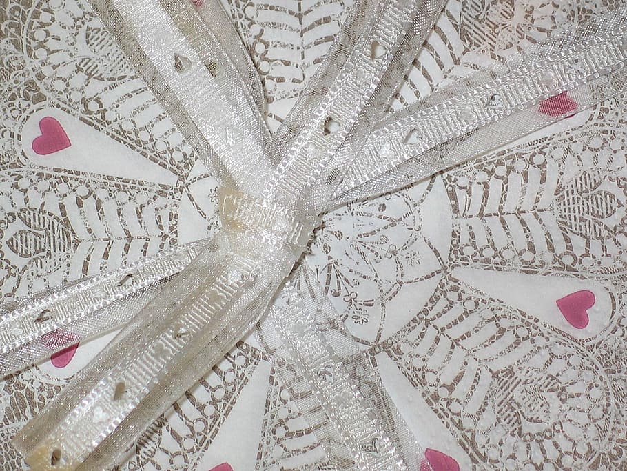 white and pink floral textile, napkin, table decorations, covered HD wallpaper