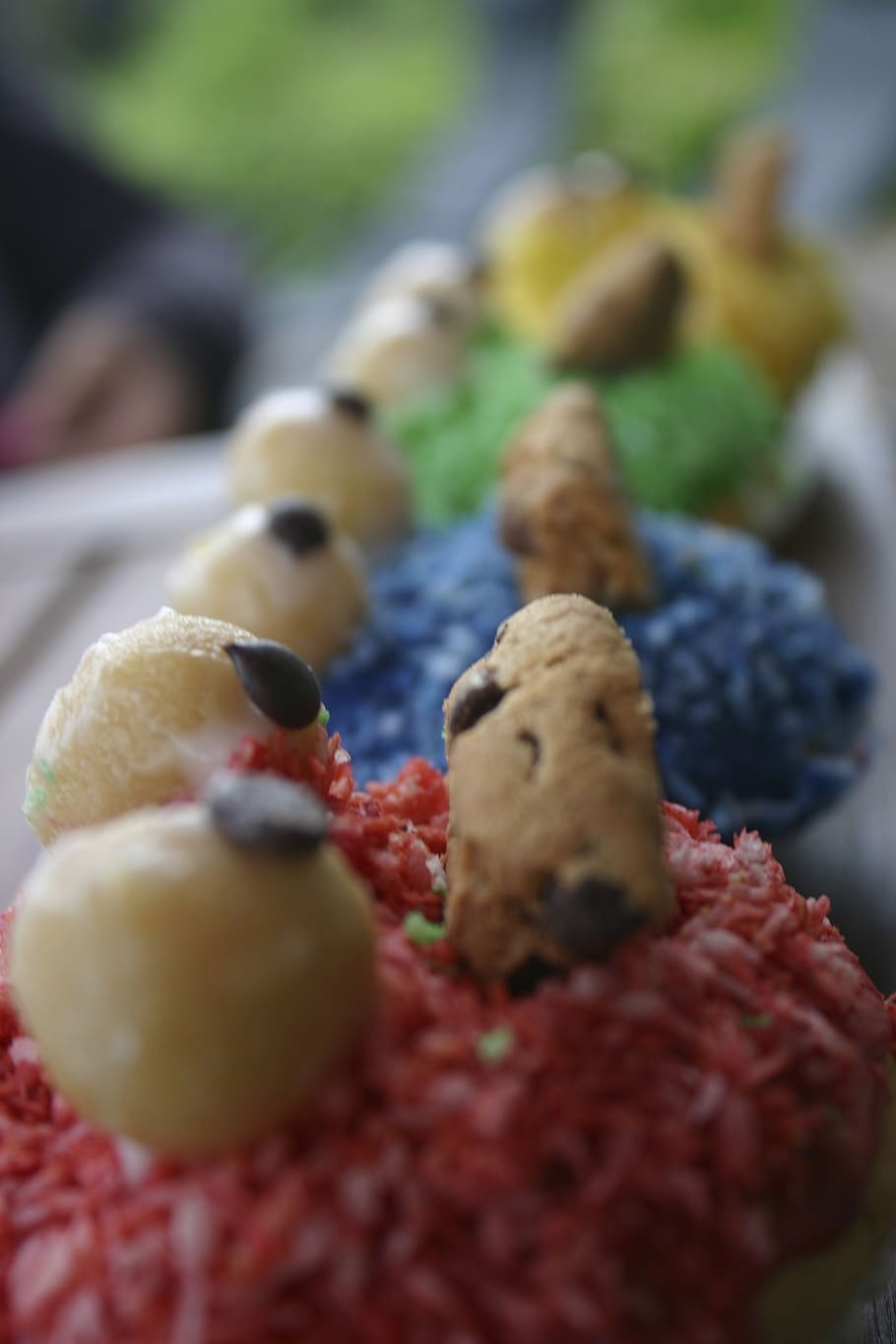 muffins, pgdboss, colorful, eat, red, blue, yellow, delicious HD wallpaper
