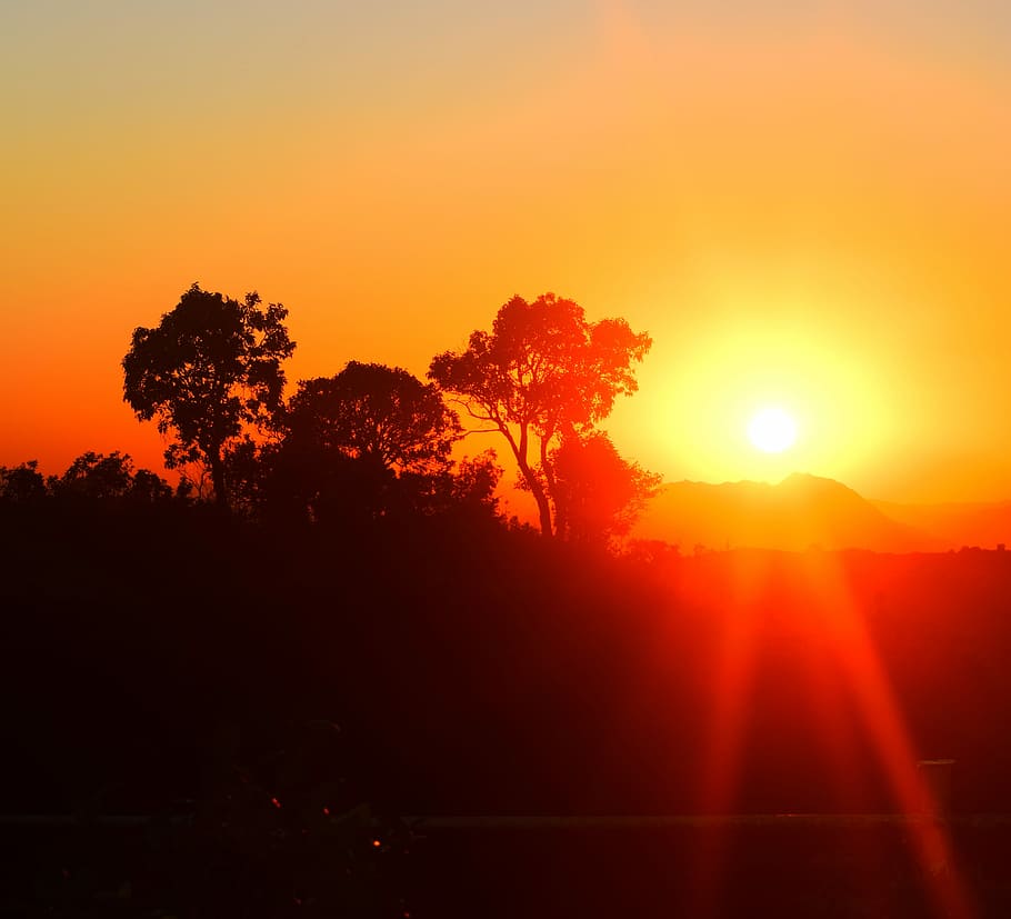 Sunset, Glow, Nature, Sun, Light, natue, sky, summer, sunlight HD wallpaper