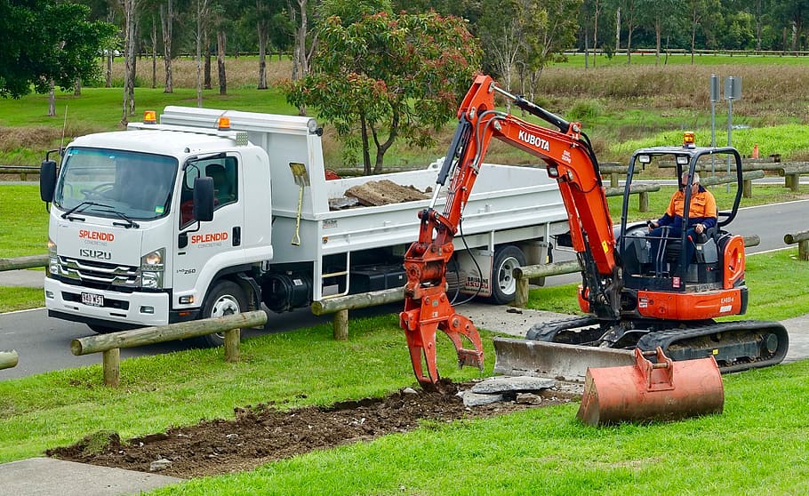 machinery, excavator, equipment, shovel, excavation, backhoe HD wallpaper