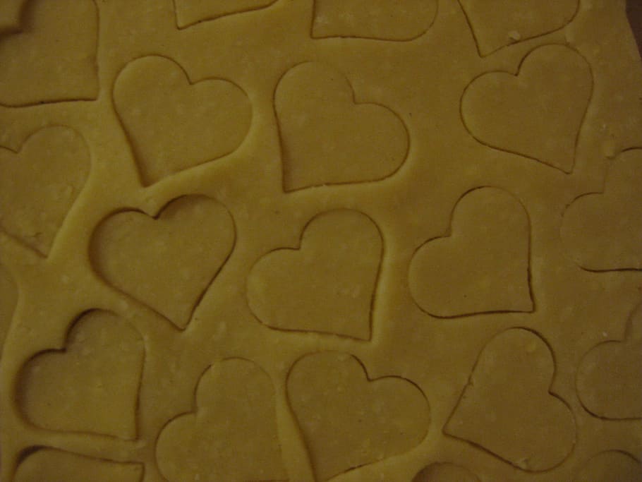 Bake, Heart, Dough, Cookie Cutter, full frame, backgrounds HD wallpaper
