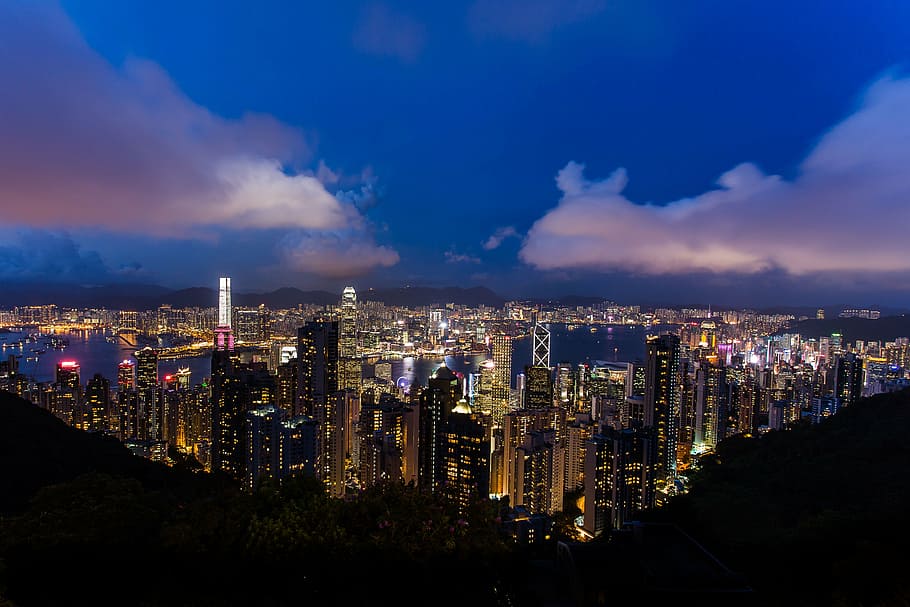 opened city buildings lights, architecture, infrastructure HD wallpaper