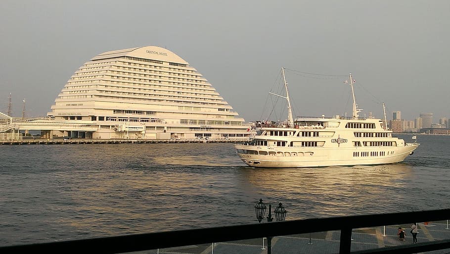 Traffic, Ship, Japan, nautical vessel, river, water, building exterior HD wallpaper